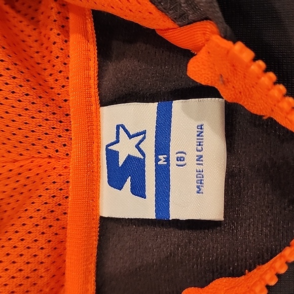 STARTER Kids Hoodie in Gray and Orange. Size Medium 8 - Picture 2 of 5